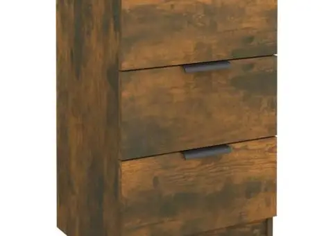 Noptieră, stejar fumuriu, 40x36x65 cm - 2/5