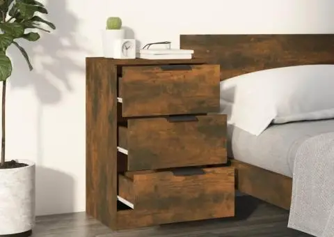 Noptieră, stejar fumuriu, 40x36x65 cm - 3/5