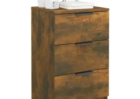 Noptieră, stejar fumuriu, 40x36x65 cm - 4/5