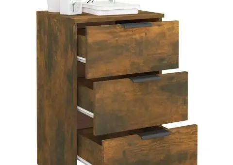 Noptieră, stejar fumuriu, 40x36x65 cm - 5/5