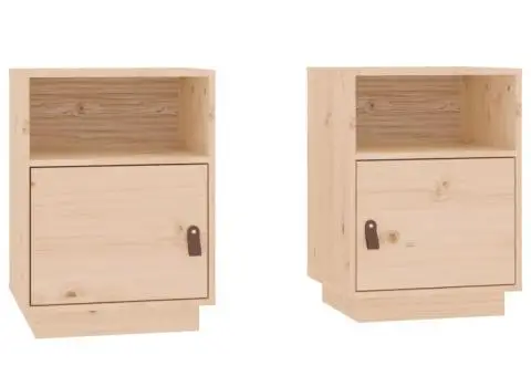 Noptiere, 2 buc, 40x34x55 cm, lemn masiv de pin - 2/5