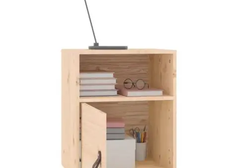 Noptiere, 2 buc, 40x34x55 cm, lemn masiv de pin - 5/5