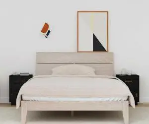 vidaXL Noptiere, 2 buc., negru, 40x34x55 cm, lemn masiv de pin