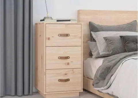 Noptieră, 40x40x75 cm, lemn masiv de pin - 1/5