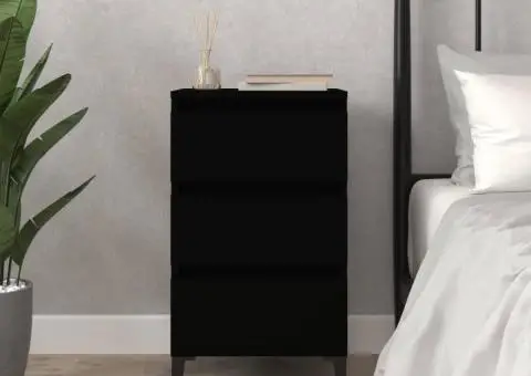 Noptieră, negru, 40x35x70 cm, lemn prelucrat - 1/5