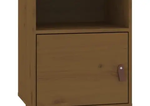 Noptieră, maro miere, 40x34x55 cm, lemn masiv de pin - 2/5