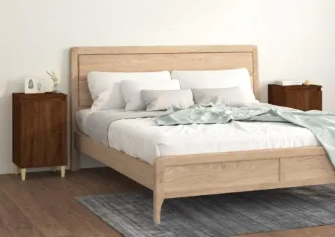 Noptiere, 2 buc., stejar maro, 40x35x70 cm, lemn prelucrat - 1/5