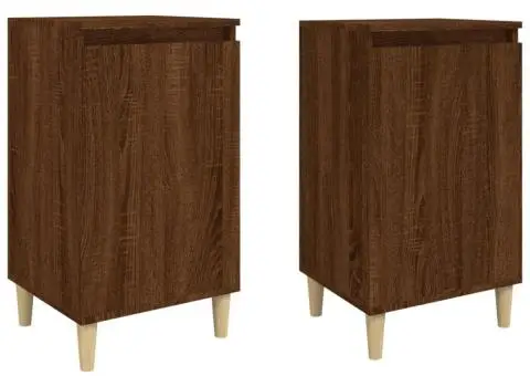 Noptiere, 2 buc., stejar maro, 40x35x70 cm, lemn prelucrat - 2/5