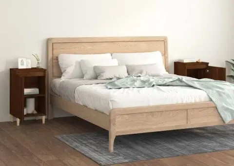 Noptiere, 2 buc., stejar maro, 40x35x70 cm, lemn prelucrat - 3/5