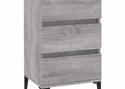 Noptieră, gri sonoma, 40x35x70 cm, lemn prelucrat - 2/5