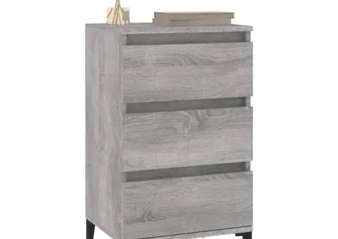 Noptieră, gri sonoma, 40x35x70 cm, lemn prelucrat - 4/5