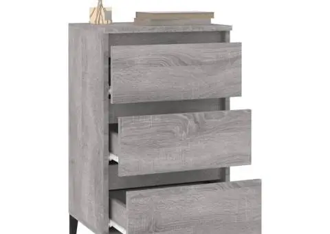 Noptieră, gri sonoma, 40x35x70 cm, lemn prelucrat - 5/5