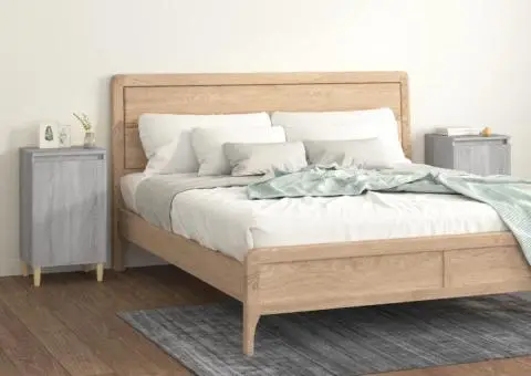 Noptiere, 2 buc., gri sonoma, 40x35x70 cm, lemn prelucrat - 1/5