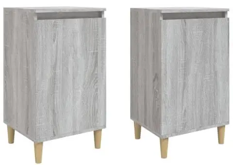 Noptiere, 2 buc., gri sonoma, 40x35x70 cm, lemn prelucrat - 2/5