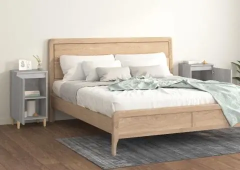 Noptiere, 2 buc., gri sonoma, 40x35x70 cm, lemn prelucrat - 3/5