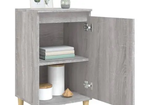 Noptiere, 2 buc., gri sonoma, 40x35x70 cm, lemn prelucrat - 4/5