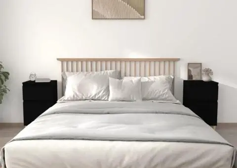 Noptiere, 2 buc., negru, 40x35x70 cm - 1/5