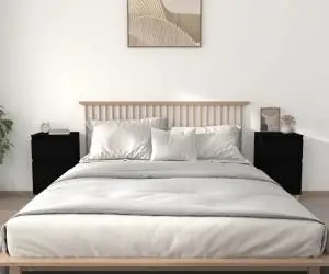 vidaXL Noptiere, 2 buc., negru, 40x35x70 cm