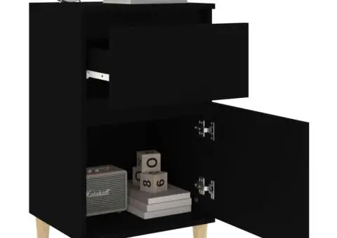 Noptiere, 2 buc., negru, 40x35x70 cm - 5/5