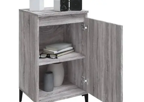 Noptiere, 2 buc., gri sonoma, 40x35x70 cm, lemn prelucrat - 4/5