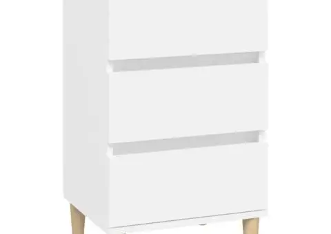 Noptieră, alb, 40x35x70 cm, lemn prelucrat - 2/5