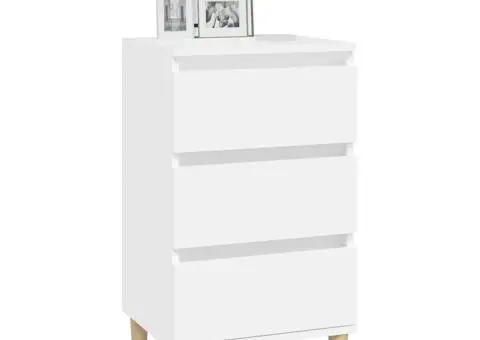 Noptieră, alb, 40x35x70 cm, lemn prelucrat - 4/5