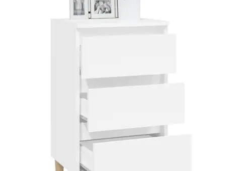 Noptieră, alb, 40x35x70 cm, lemn prelucrat - 5/5