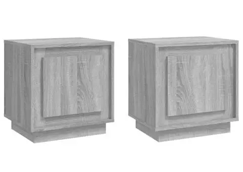 Noptiere, 2 buc., gri sonoma, 44x35x45 cm, lemn prelucrat - 2/5