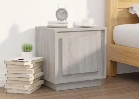 Noptiere, 2 buc., gri sonoma, 44x35x45 cm, lemn prelucrat - 3/5