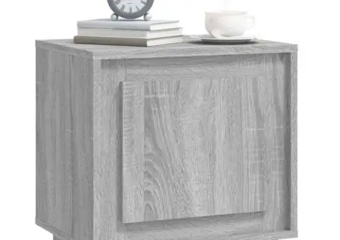 Noptiere, 2 buc., gri sonoma, 44x35x45 cm, lemn prelucrat - 4/5