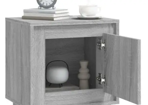 Noptiere, 2 buc., gri sonoma, 44x35x45 cm, lemn prelucrat - 5/5