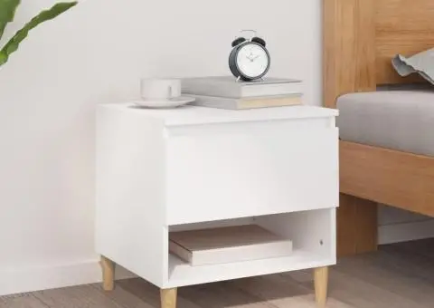 Noptieră, alb, 50x46x50 cm, lemn prelucrat - 1/5