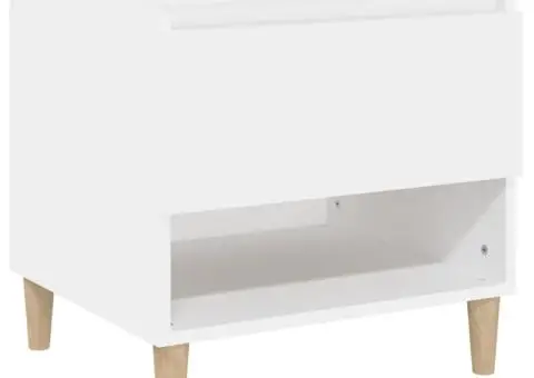 Noptieră, alb, 50x46x50 cm, lemn prelucrat - 2/5