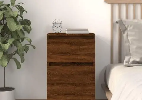 Noptieră, stejar maro, 40x35x70 cm - 1/5