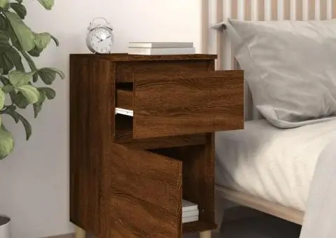 Noptieră, stejar maro, 40x35x70 cm - 3/5