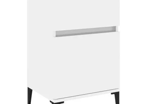 Noptieră, alb extralucios, 40x35x70 cm - 2/5