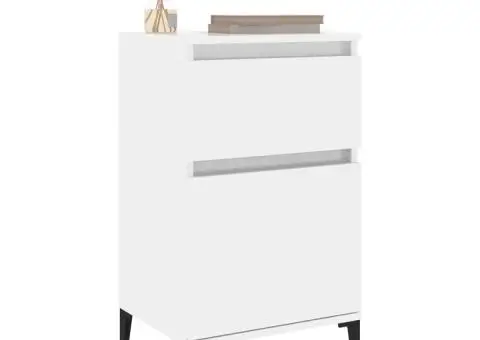 Noptieră, alb extralucios, 40x35x70 cm - 4/5