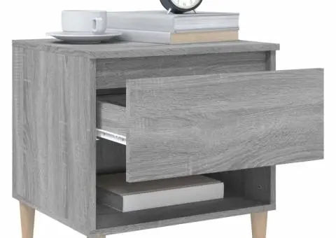 Noptiere, 2 buc., gri sonoma, 50x46x50 cm, lemn prelucrat - 4/5