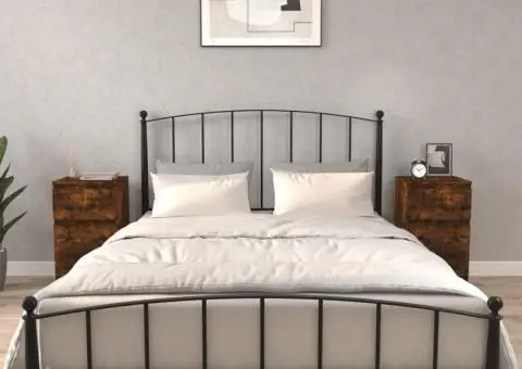 Noptiere, 2 buc., stejar afumat, 40x35x70 cm - 1/5