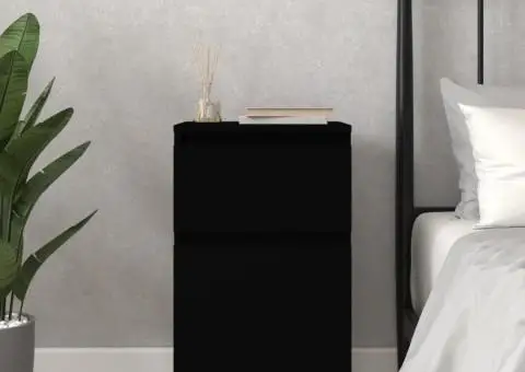Noptieră, negru, 40x35x70 cm - 1/5