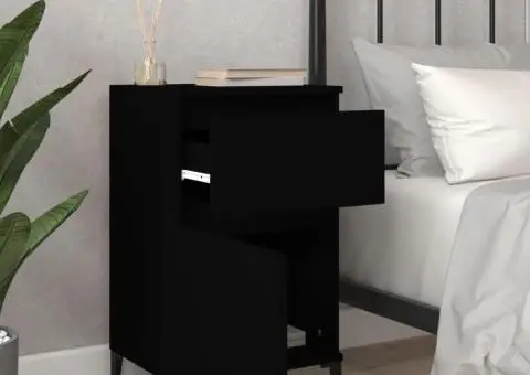 Noptieră, negru, 40x35x70 cm - 3/5