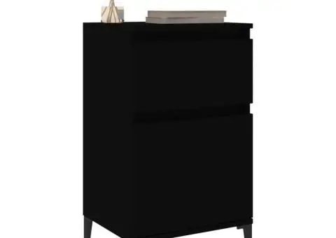 Noptieră, negru, 40x35x70 cm - 4/5