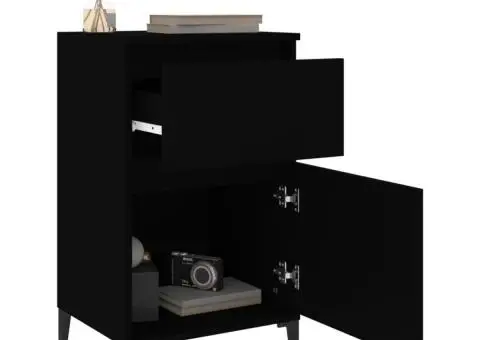 Noptieră, negru, 40x35x70 cm - 5/5