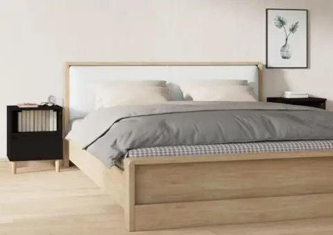 Noptiere, 2 buc., negru, 40x35x50 cm - 1/5