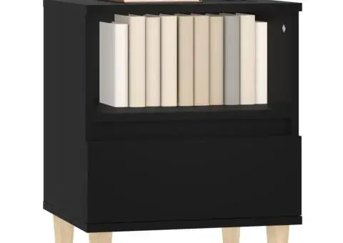 Noptiere, 2 buc., negru, 40x35x50 cm - 4/5