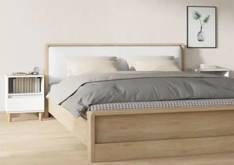 Noptiere, 2 buc., alb, 40x35x50 cm - 1/5