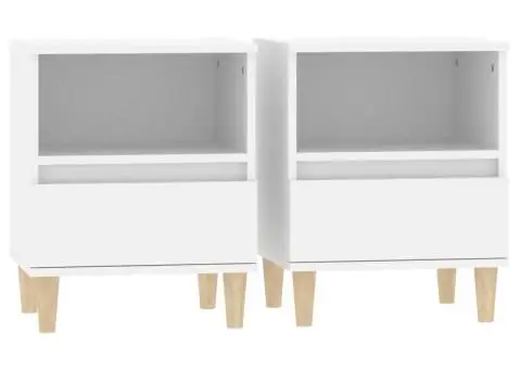 Noptiere, 2 buc., alb, 40x35x50 cm - 2/5