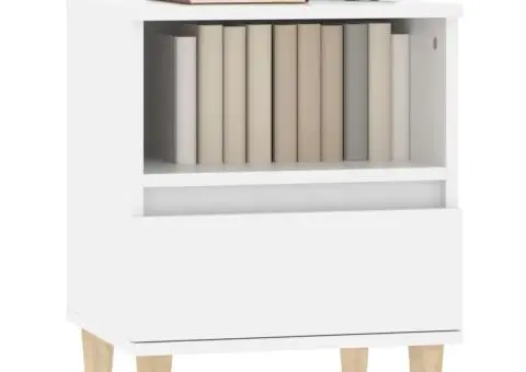 Noptiere, 2 buc., alb, 40x35x50 cm - 4/5