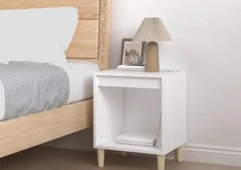 Noptieră, alb, 40x35x50 cm, lemn prelucrat - 3/5