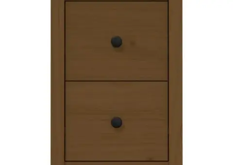 Noptieră, maro miere, 40x35x61,5 cm, lemn masiv de pin - 3/5